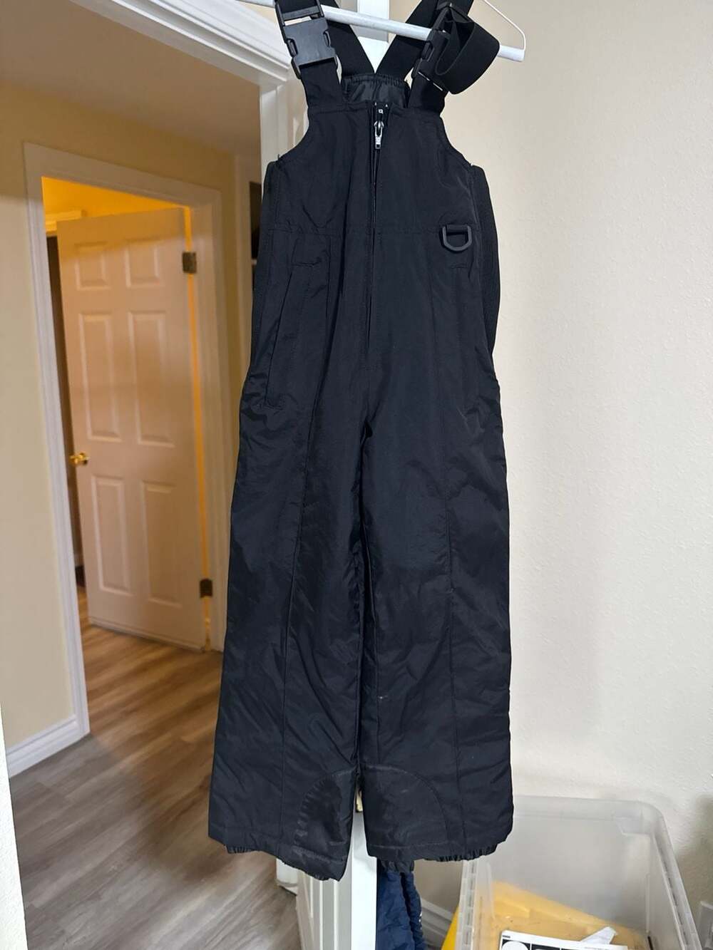 Sport Essentials Kids Black Snow Bibs Overalls Size 8